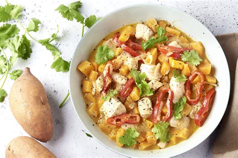 Panang Curry Met Kip En Zoete Aardappel Recepten Gram