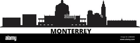 Mexico Monterrey City Skyline Isolated Vector Illustration Mexico