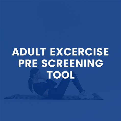 Adult Exercise Pre Screening Tool Fitness Education Online