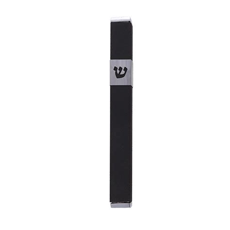 Buy Emanuel Judaica Black Stainless Steel Mezuzah Case With Shin