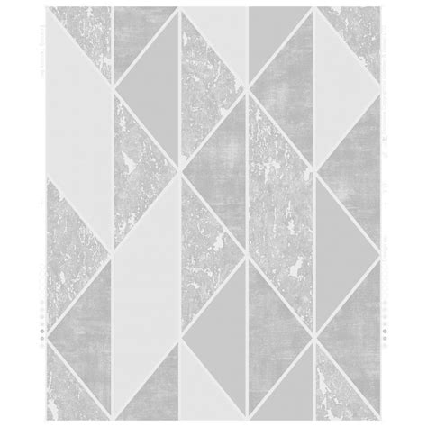 Graham And Brown Milan Silver And Grey Geometric Wallpaper 106405