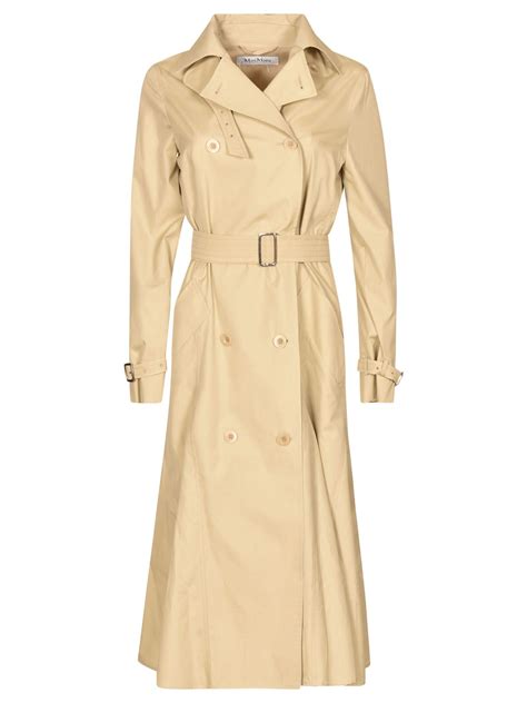 Max Mara Belted Double Breasted Trench In Natural Lyst