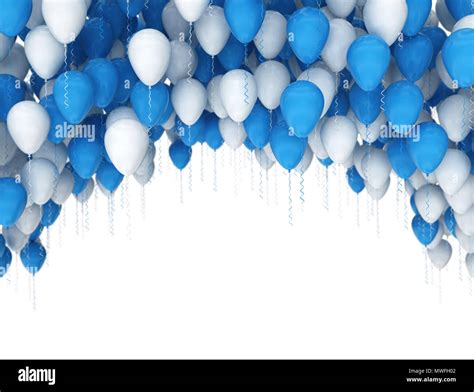 Blue And White Party Balloons Arch Shape Isolated On White Background