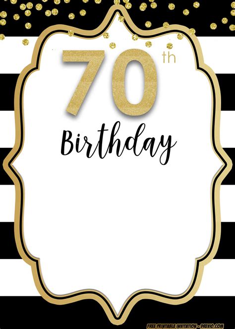 70th Birthday Party Invitations Free Printable Printable Form