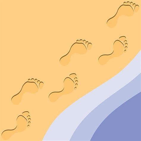 Footsteps In The Sand Clipart