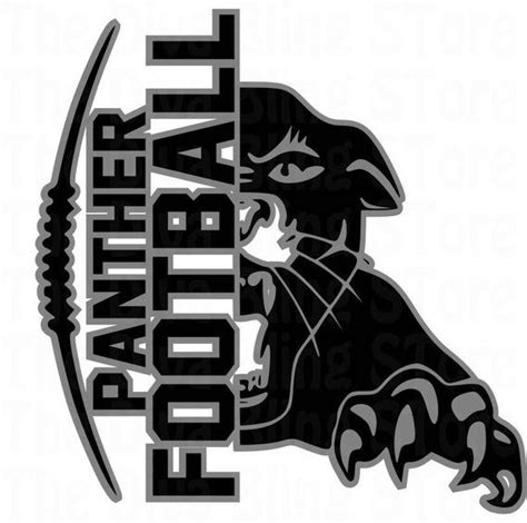 Panther Football 2color Svg File Etsy Panthers Football Football
