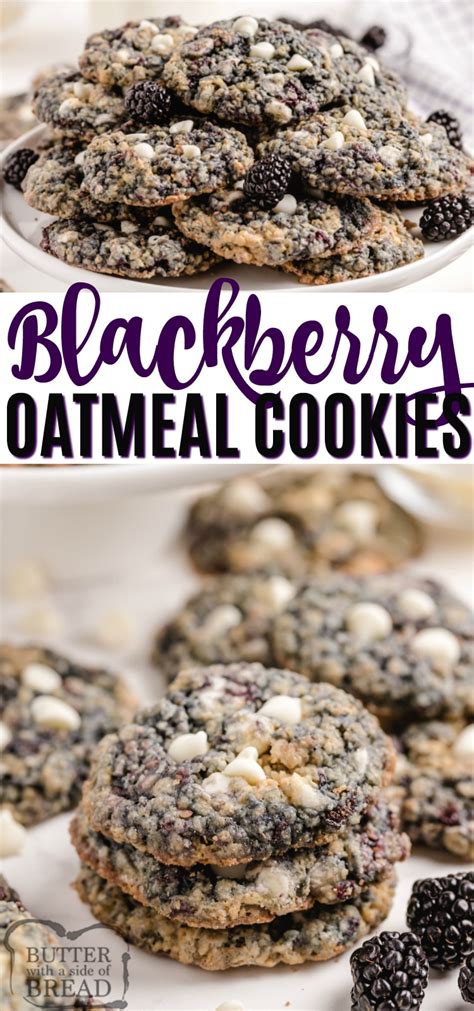 Inspired by dancing deer's molasses clove cookies and adapted from my chubby chewy whole wheat oatmeal cookies. BLACKBERRY OATMEAL COOKIES - Butter with a Side of Bread