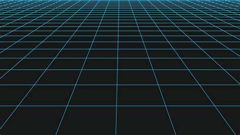 Perspective Grid Vector 3d Floor Space Detailed Blue Lines On Black