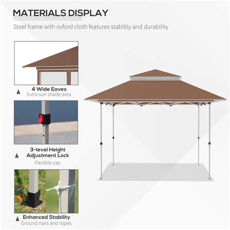 Outsunny 12 X 12 Pop Up Canopy Tent With Netting And Carry Bag