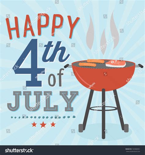 Happy 4th July Bbq Grill Cookout Stock Vector Royalty Free 192968351