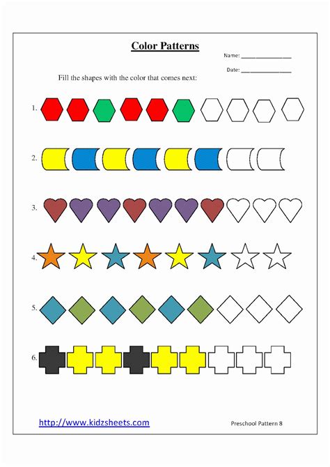 Preschool Pattern Worksheets Are Great For Practicing Pattern