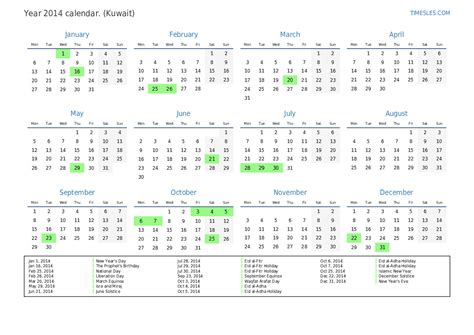 Kuwait Calendar 2024 With Holidays Easy To Use Calendar App 2024
