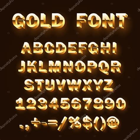 Písmo 3d Zlaté Znamení Nastavena šablona Designový Prvek Vektorové