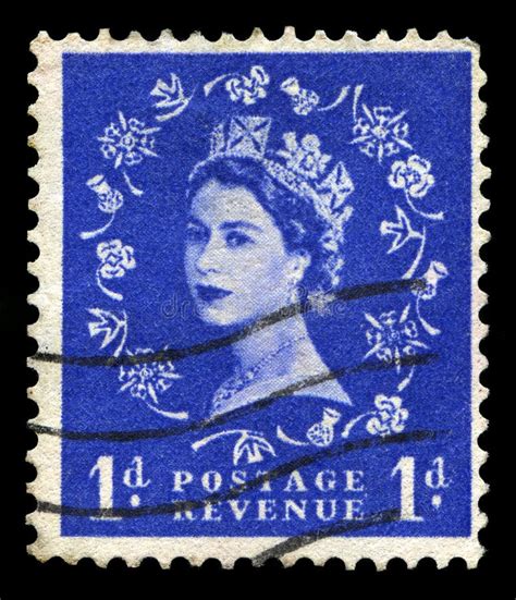 sello de la reina elizabeth ii del vintage imagen editorial imagen de filatelista vivo 85355810