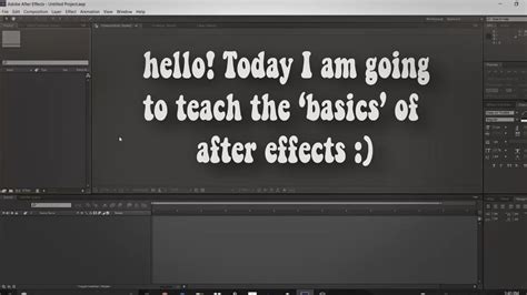 After Effects Basics Tutorial Youtube