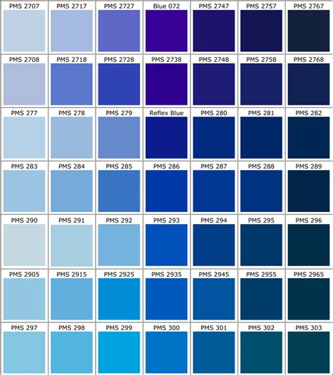 Midnight Blue Color Chart Pantone Color Publication Chart Royal Blue