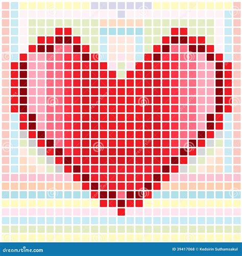 Heart Mosaic Pattern Stock Vector Illustration Of Cubic 39417068
