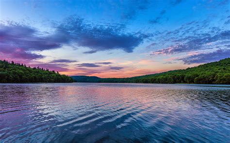 桌布 美麗的湖泊風景早晨，黎明，雲，樹 1920x1200 Hd 高清桌布 圖片 照片