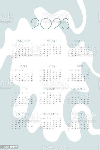 Calendario 2023 Con Delicata Tavolozza Di Colori Pastello Dal Design
