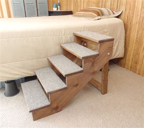 18 - 38 Tall Bed Wood Dog Stairs Handmade Folding Pet Steps 12 - 16