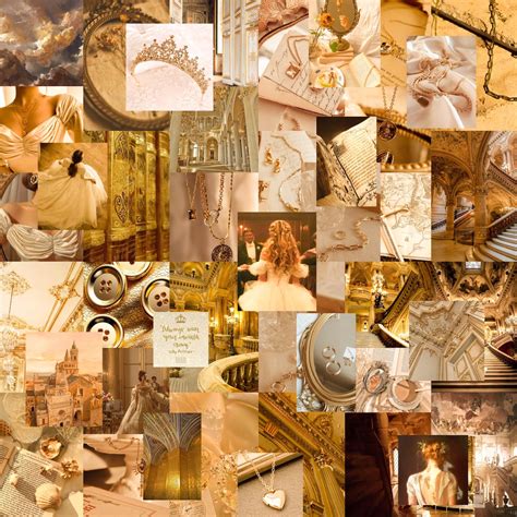 35 Pics Royal Gold Aesthetic Wall Collage Digital Download Etsy