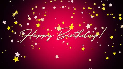 Animated Happy Birthday Text In 4k Close Up Text On Red Background