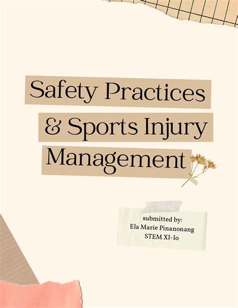 Pinanonang Safety Practices And Sports Injury Management Flipchart