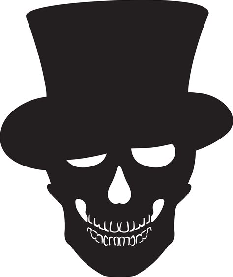 Skull Sticker Halloween Skull With Hat Clipart Full Size Clipart