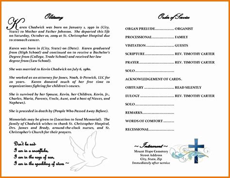 Free Obituary Template For Mother Printable Word Searches