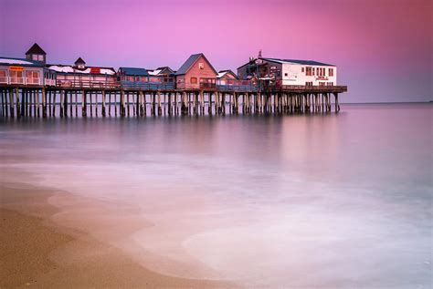 Maine Old Orchard Beach Pier Sunset Photograph By Ranjay Mitra Fine Art America
