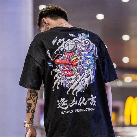 Cod M 5xl Japanese Black Mens Statement Oversized Tshirts Tees Hip Hop