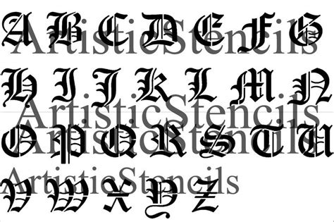 Stencil 3 Inch Old English Alphabet Set Upper And Lower Free