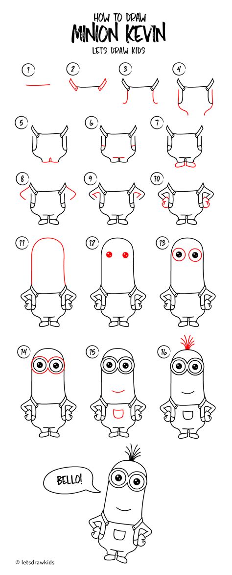 How To Draw Minionkevin Easy Drawing Step By Step Perfect For Kids