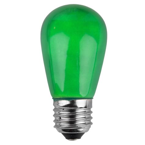 Christmas Lights - S14 Opaque Green, 11 Watt Replacement Bulbs