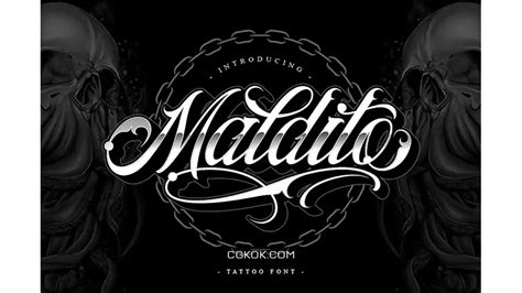 فونت انگلیسی تاتو Maldito Font Tattoo Style سیجی کوک