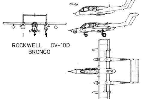 Rockwell Ov 10d Bronco Aircraft Drawings Dimensions Figures