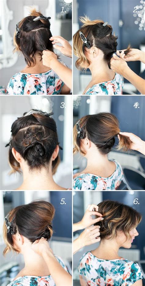 Step By Step Tutorial For Creating An Updo With Short Hair