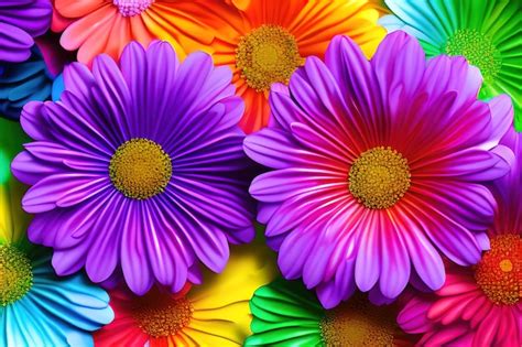 Premium Photo Rainbow Colors Flower