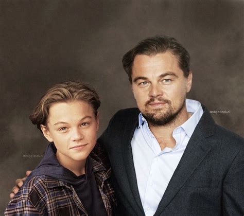 25 Photos Of Celebrities Posing With Their Younger Selves Leonardo Dicaprio Celebrity Photos