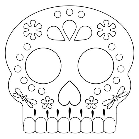 Day Of Dead Skull Template Get Free Templates