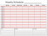 Time Management Weekly Schedule Template Images