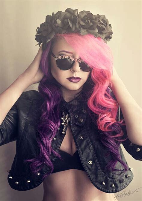 Half Pink And Purple Hair Styles Scene Hair Hair