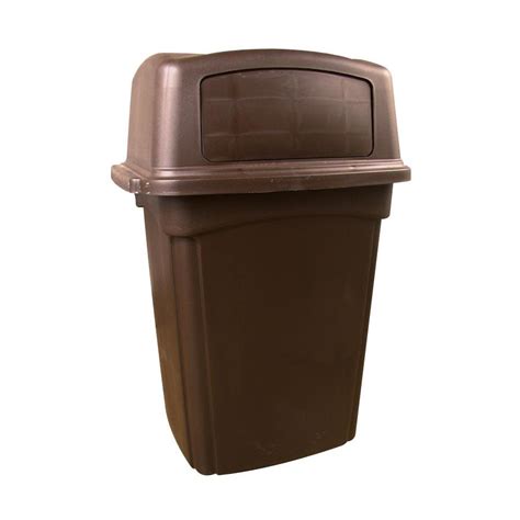 Continental 6562bn Colossus 56 Gallon Brown Two Door Trash Can