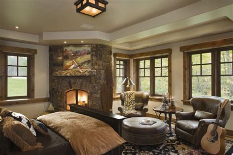 20 Beautiful Bedrooms With Stone Fireplace Designs