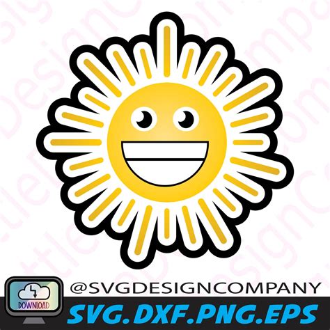 Smiling Sun Svg For Car Decal Fun Sun Smiling Svg For Making Etsy Finland
