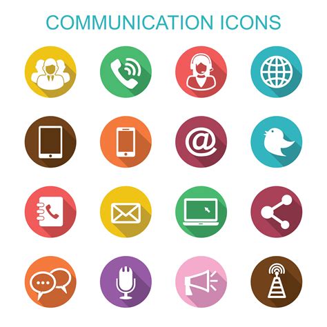 Communication Long Shadow Icons 630131 Vector Art At Vecteezy