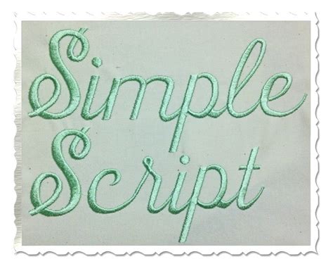 Simple Script Machine Embroidery Font Alphabet 3 Sizes From