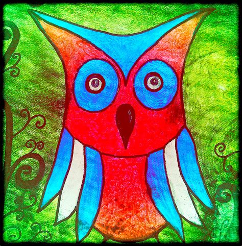 Colorful Owl Kids Art Painting By Laura Carter Pixels
