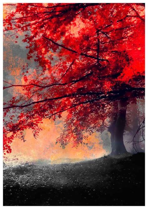 Artfinder The Red Tree Ii By Neil Hemsley A Digital Painting Based