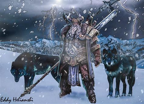 Odin Hunting Ice Giants In The Jotunheim By Helianshi On Deviantart